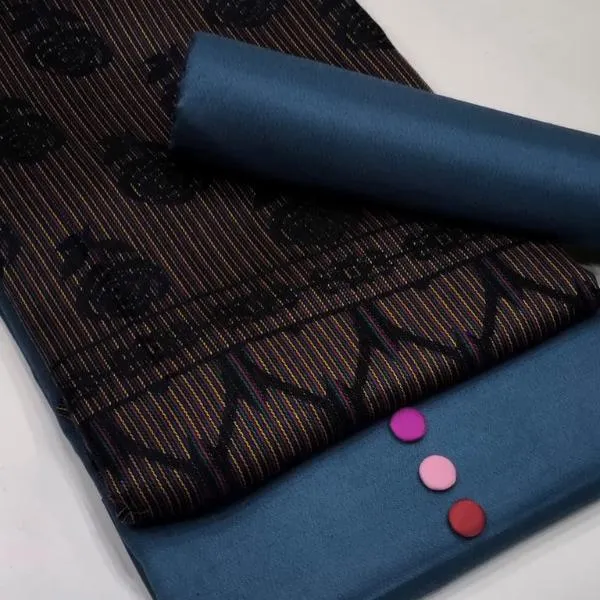 3 Pcs Women's Unstitched Plain Suit