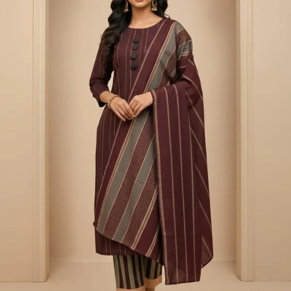3 Pcs Women's Unstitched Embroidered Suit