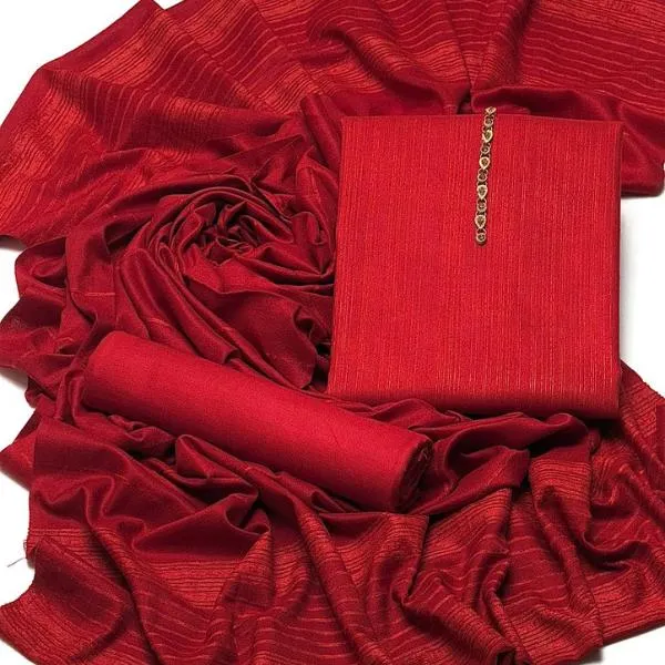 3 Pcs Women's Unstitched Embroidered Suit