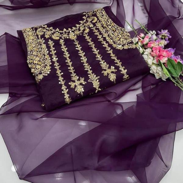 2 Pcs Women's Unstitched Embroidered Suit