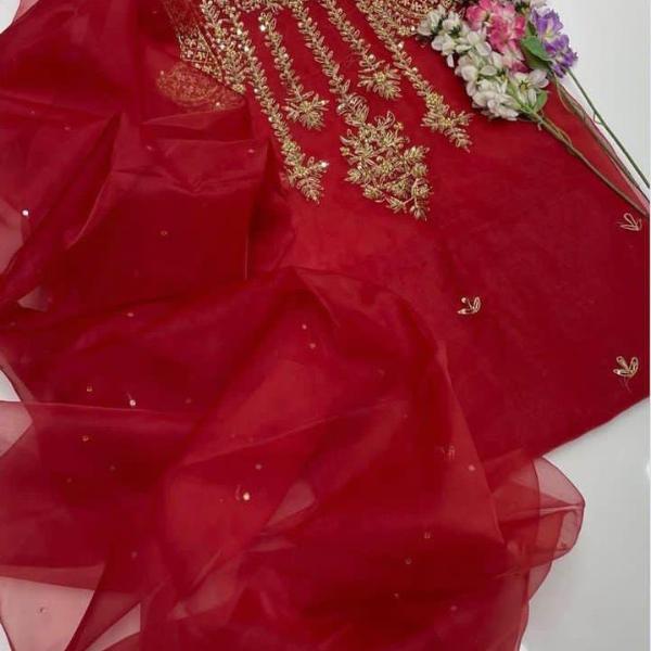 2 Pcs Women's Unstitched Embroidered Suit