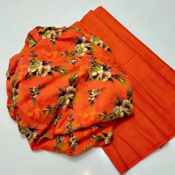 2 Pcs Women's Unstitched Digital Print Suit