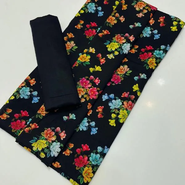 2 Pcs Women's Unstitched Digital Print Suit