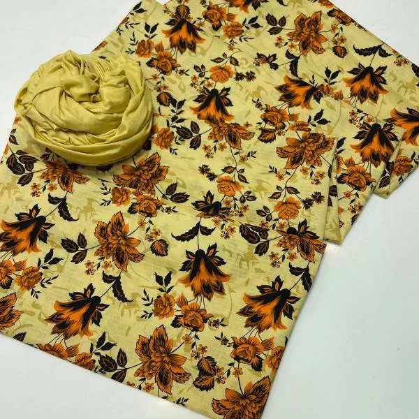 2 Pcs Women's Unstitched Digital Print Suit