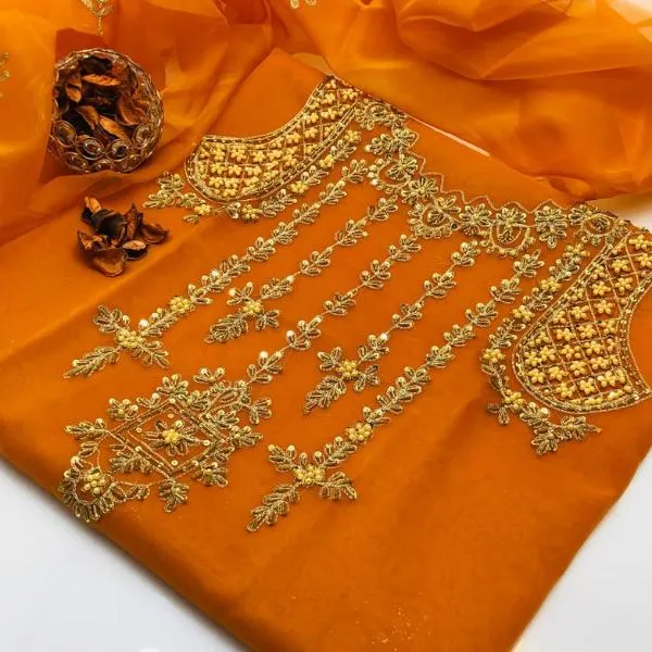 2 Pcs Women's Unstitched Embroidered Suit