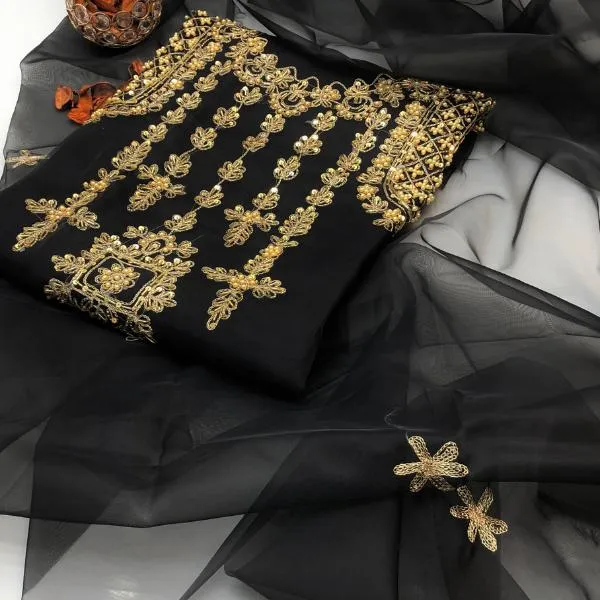 2 Pcs Women's Unstitched Embroidered Suit