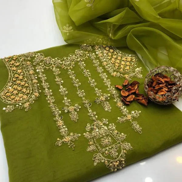 2 Pcs Women's Unstitched Embroidered Suit