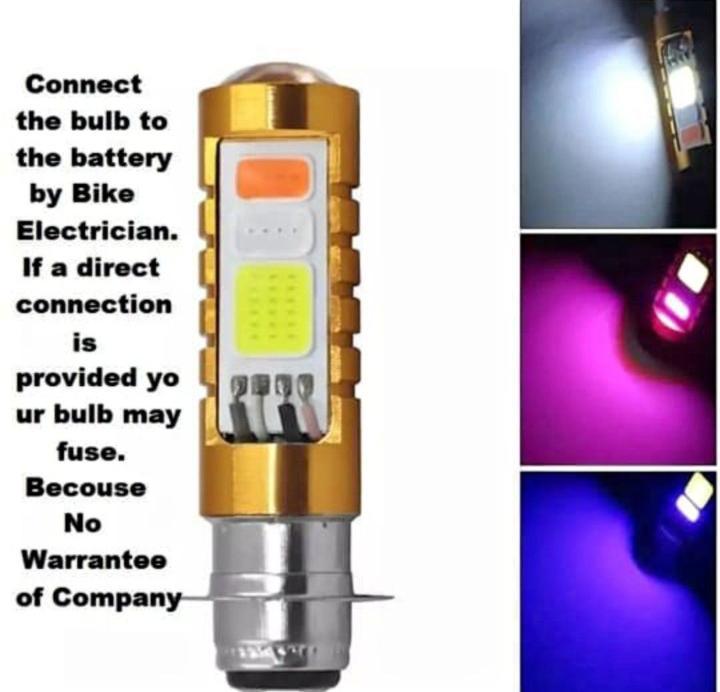 1 Pc Headlight Led Bulb White Multicolor Flashing 12 Volt Universal