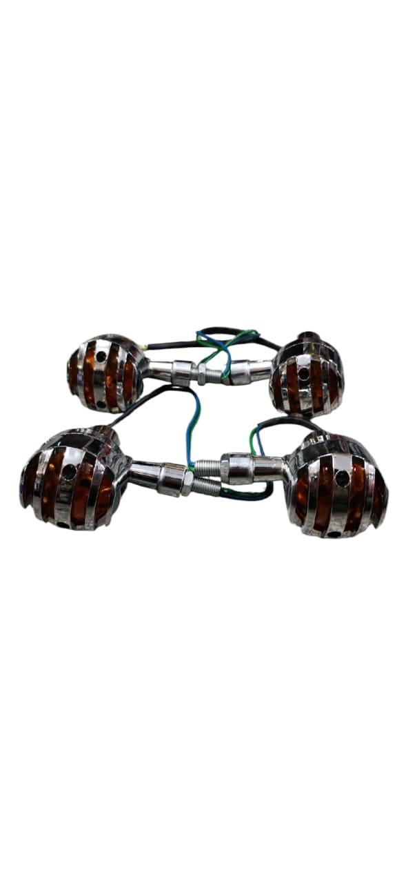 Durable Chrome Bike Indicators - 4 Pcs Easy Install Set