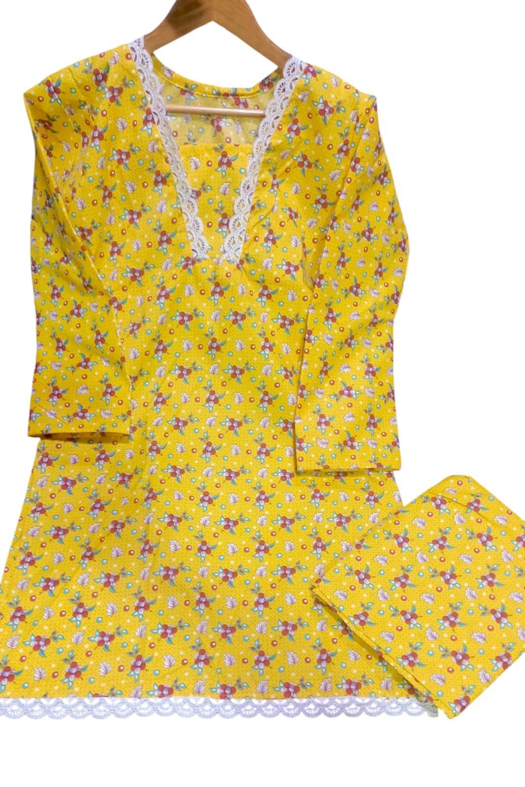 Stylish Women's Stitched Printed Shirt And Trouser Set - 2 Pcs