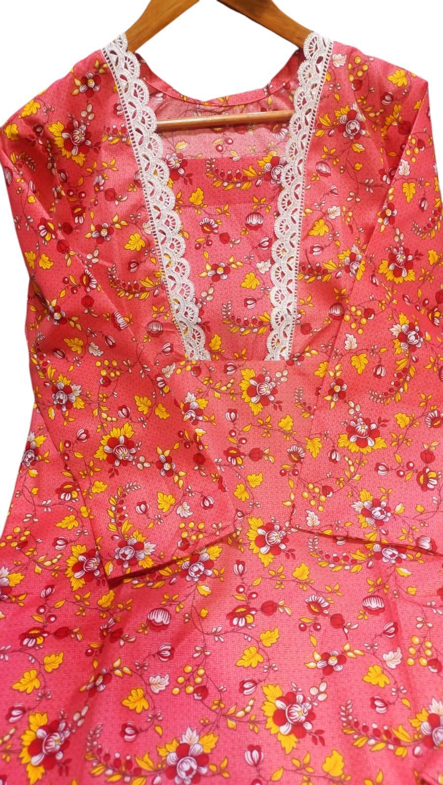 Stylish Women's Stitched Printed Shirt And Trouser Set - 2 Pcs