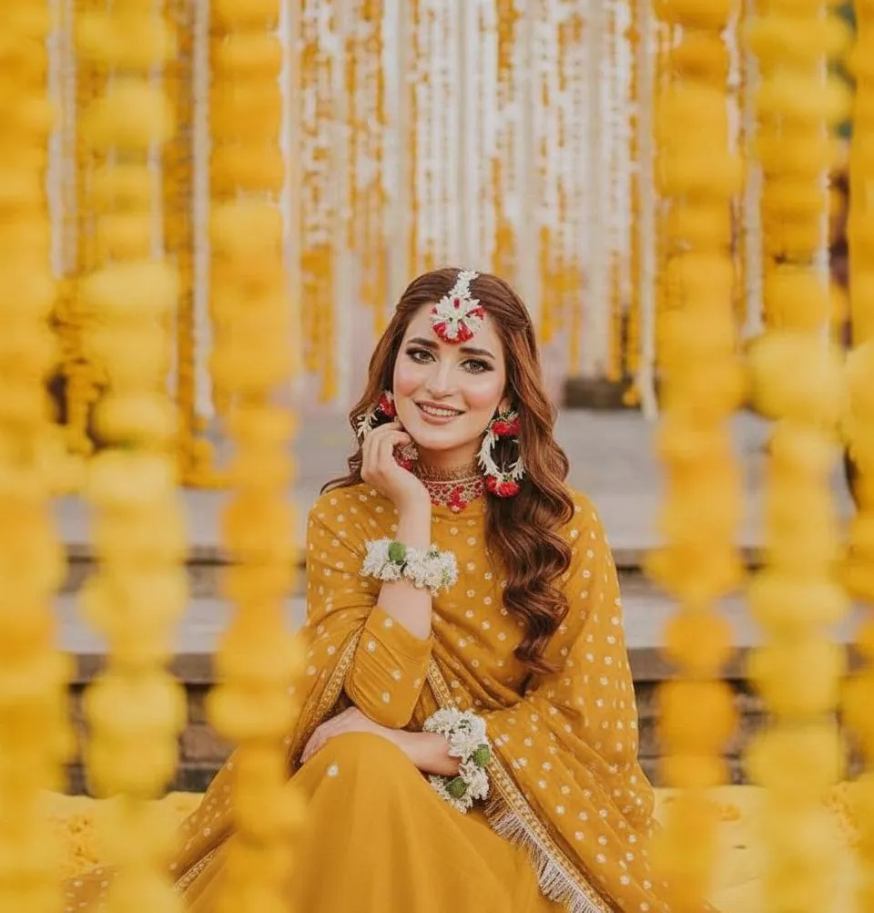 Stylish 3 Pcs Women's Stitched Embroidered Silk Maxi Suit in Yellow