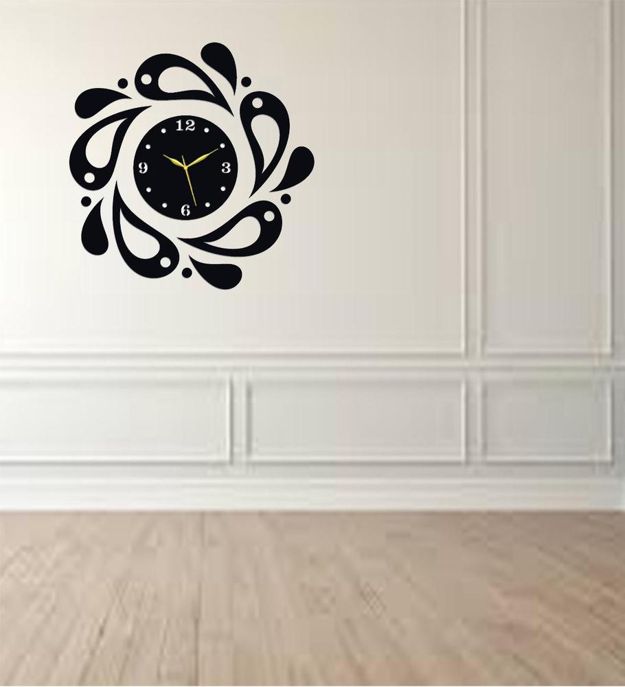  3D Leaf Design Wooden Wall Clock