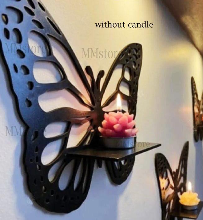 Wooden Butterfly Shelf, Pack Of 3