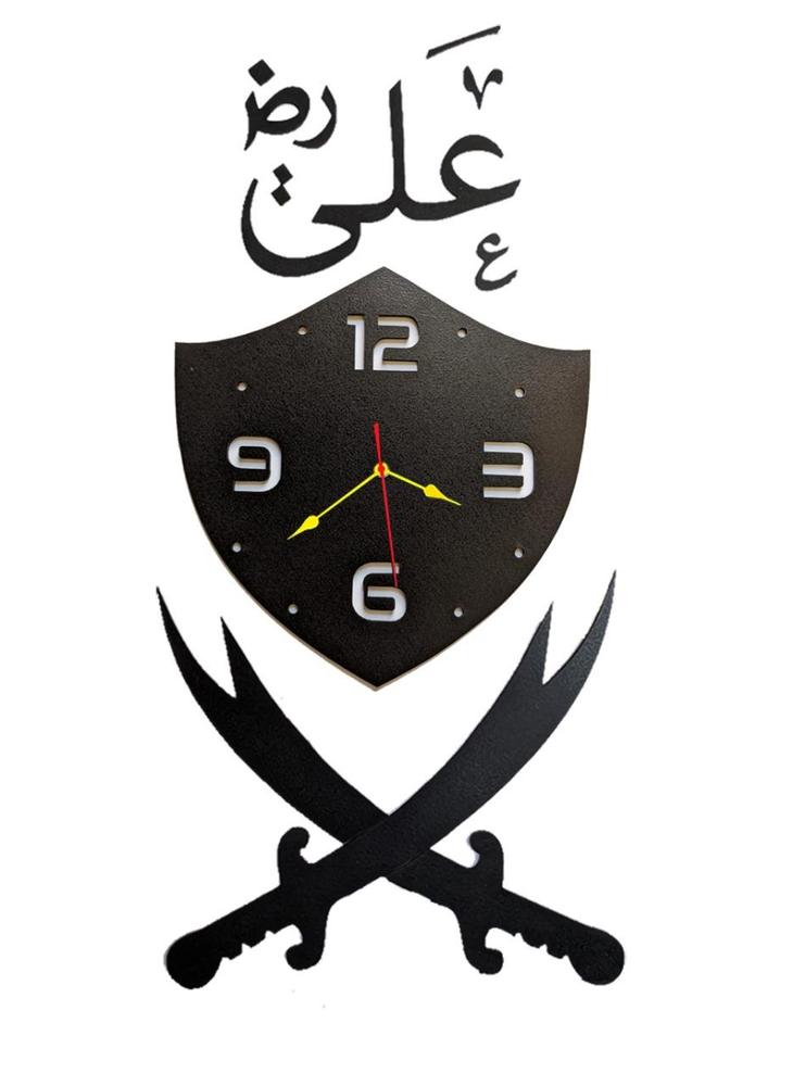 Swords Calligraphy 3D Wooden Wall Clock