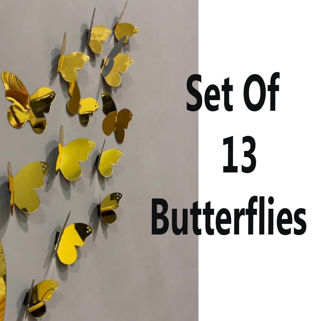 Butterfly Design Wall Sticker- Pack Of 13