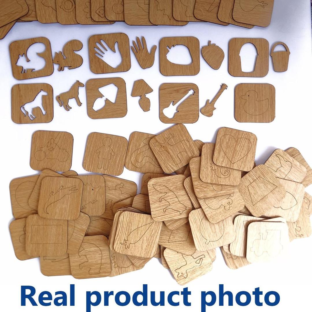 88 Pcs Wood Alphabets Stencil Drawing Kit