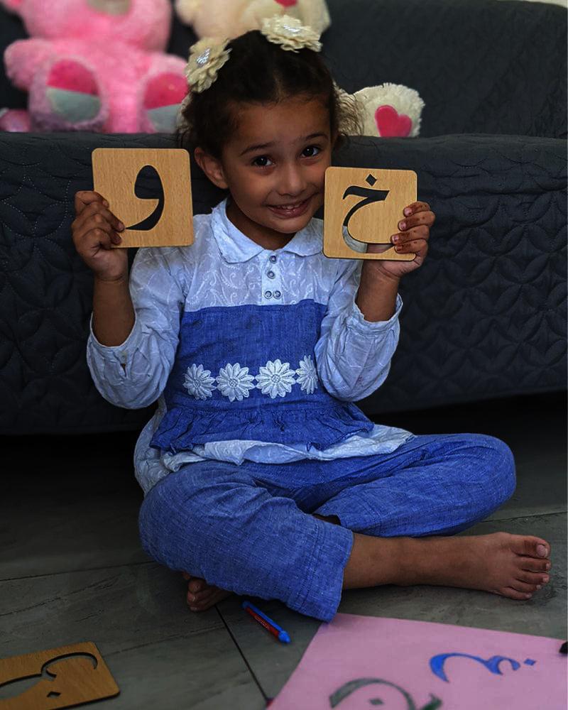 Wood Alphabets Stencil Drawing Kit, Pack Of 38