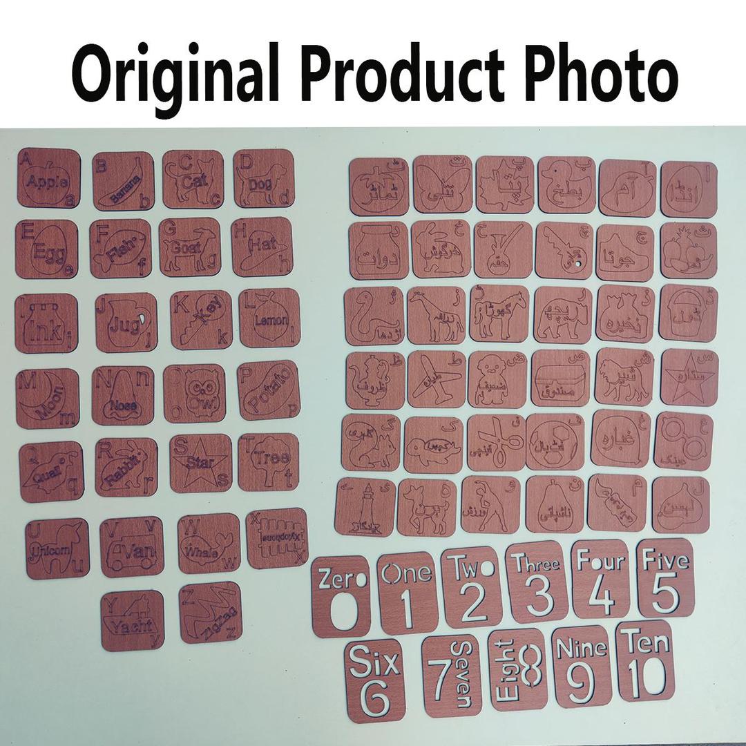 Wood Alphabets Stencil Drawing Kit 