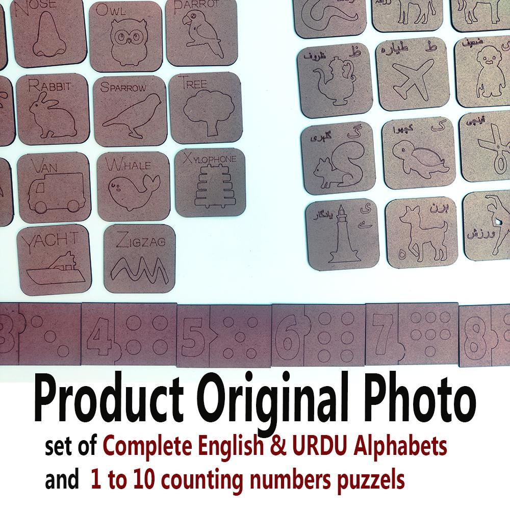 70 Pcs Wood Alphabets Stencil Drawing Kit