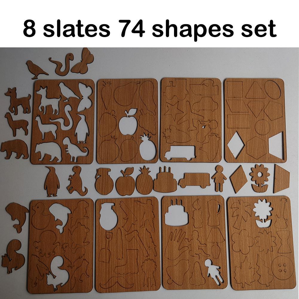 8 Pcs Wood Stencil Drawing Kit - Perfect for Creative Crafts