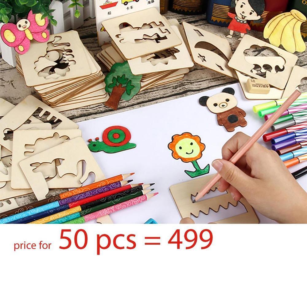 Wooden Stencils, Pack Of 50