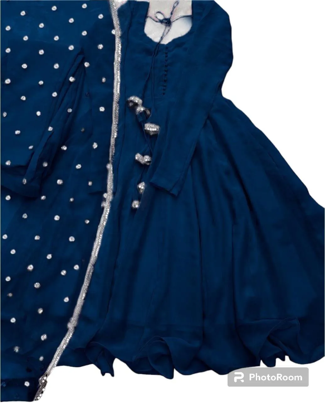 3 Pcs Women's Stitched Chiffon Plain Maxi Suit