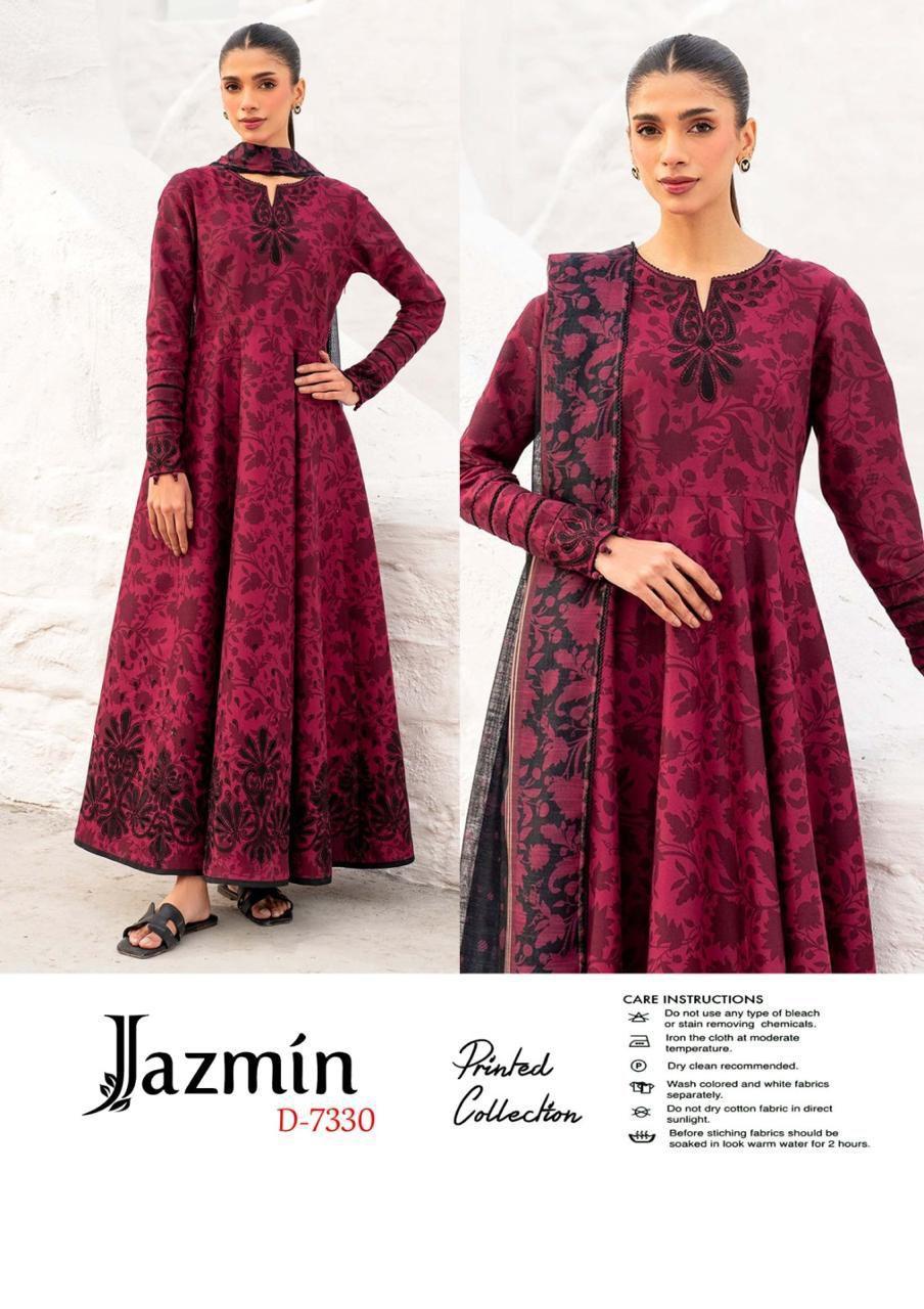 3 Pcs Women's Unstitched Digital Print Suit