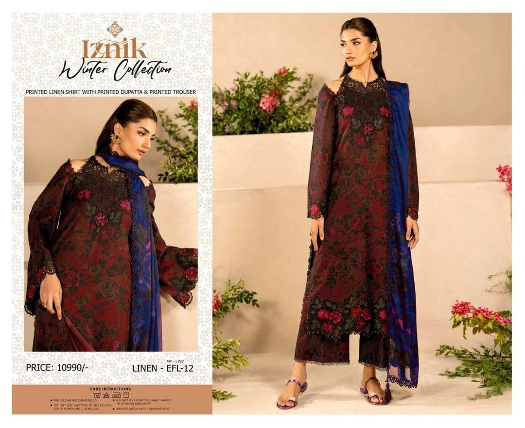 3 Pcs Women's Unstitched Digital Print Suit