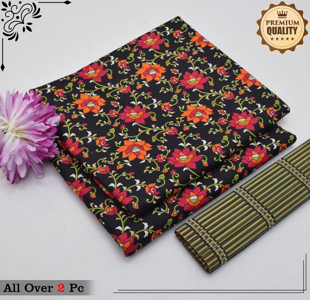 2 Pcs Women's Unstitched Digital Print Suit