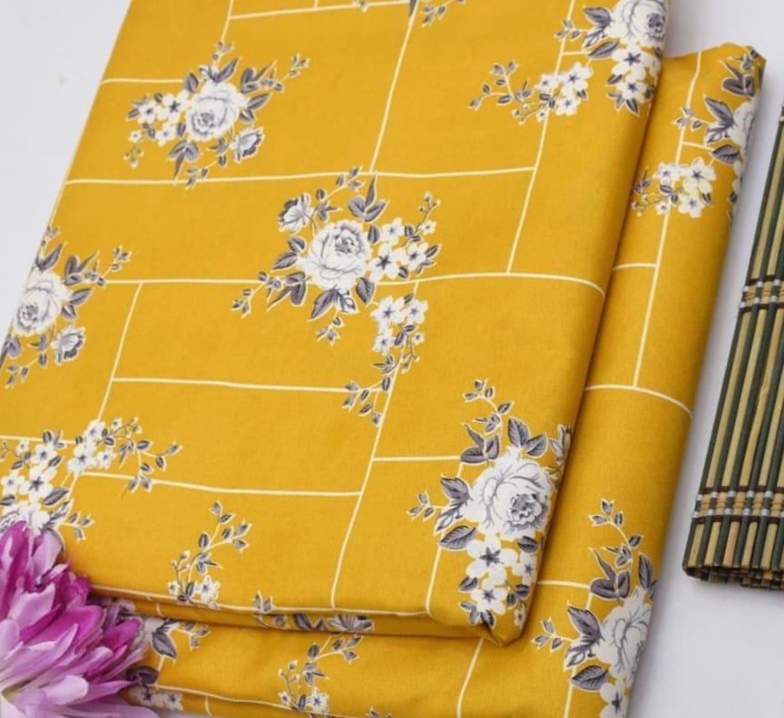 2 Pcs Women's Unstitched Digital Print Suit