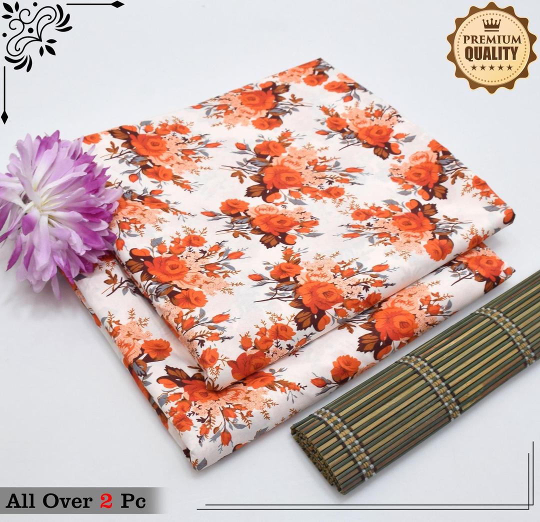 2 Pcs Women's Unstitched Digital Print Suit