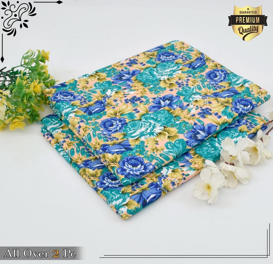 2 Pcs Women's Unstitched Printed Suit