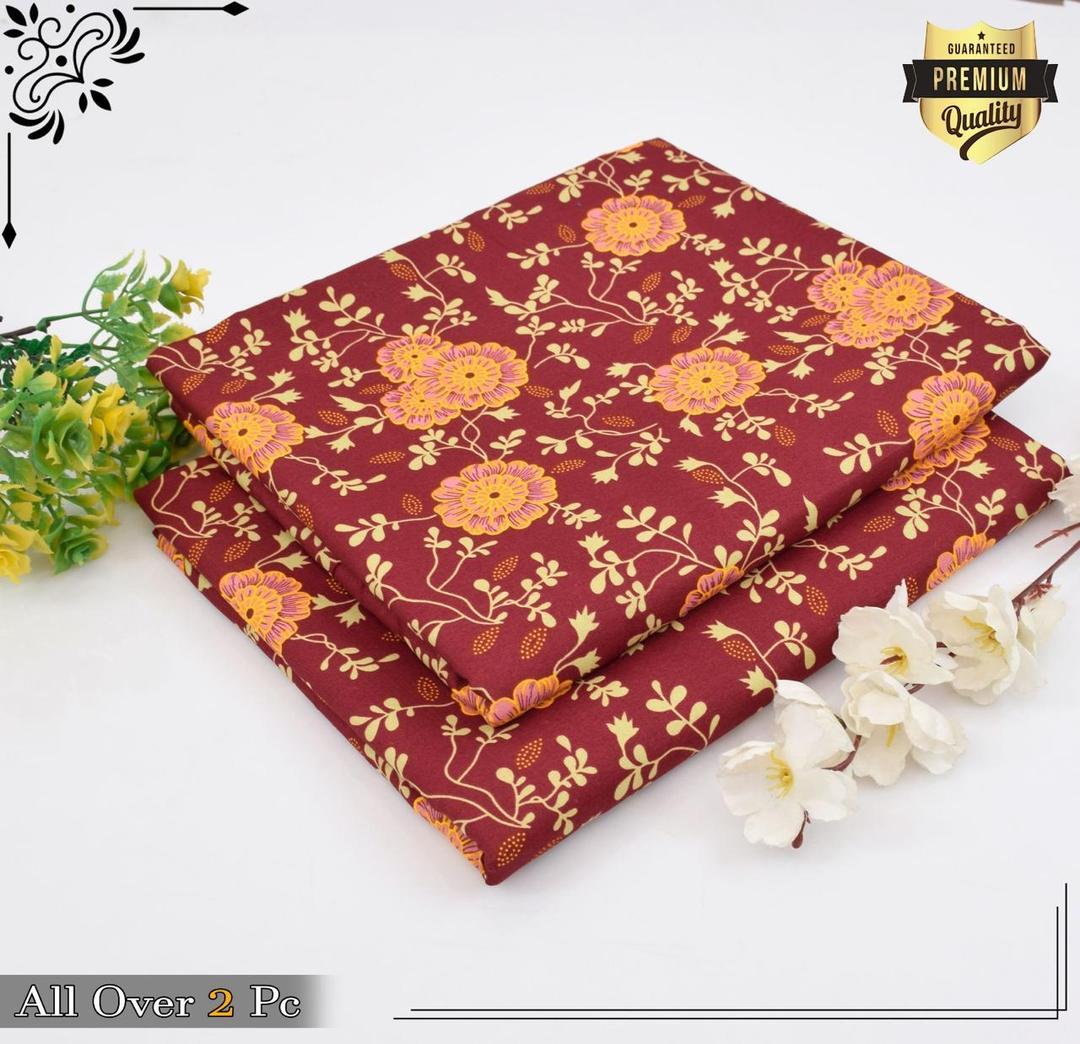 2 Pcs Women's Unstitched Printed Suit