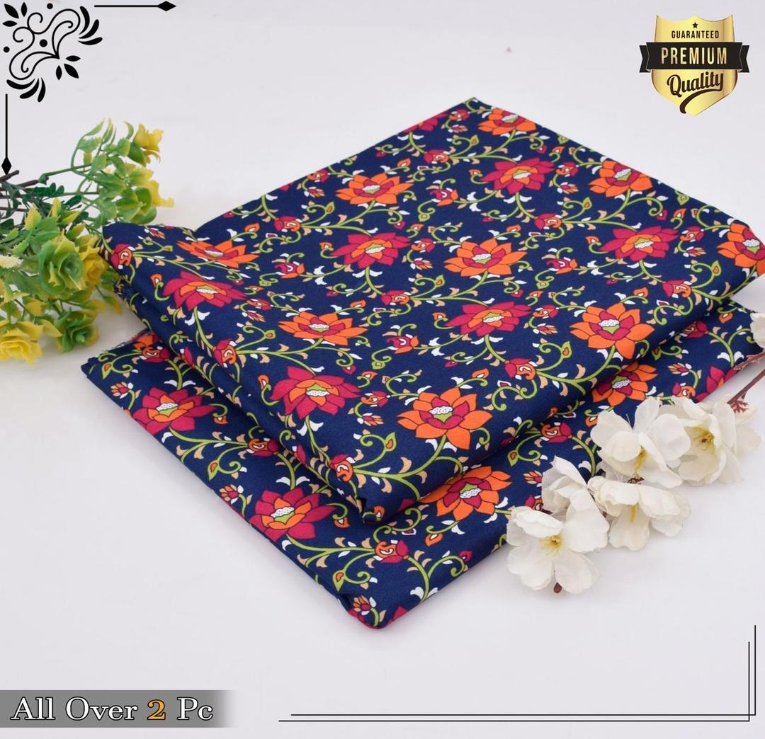 2 Pcs Women's Unstitched Printed Suit