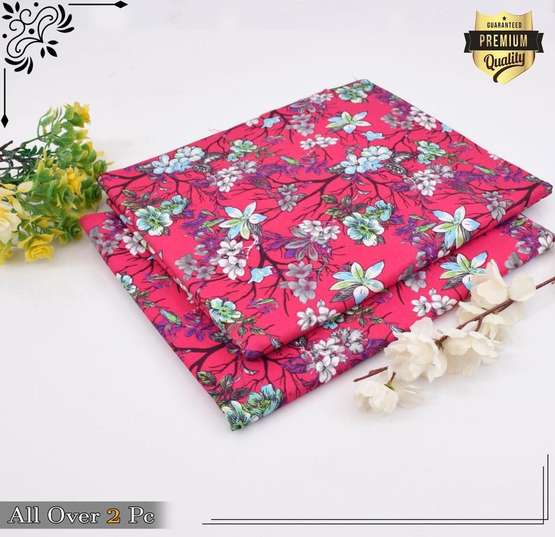 2 Pcs Women's Unstitched Printed Suit