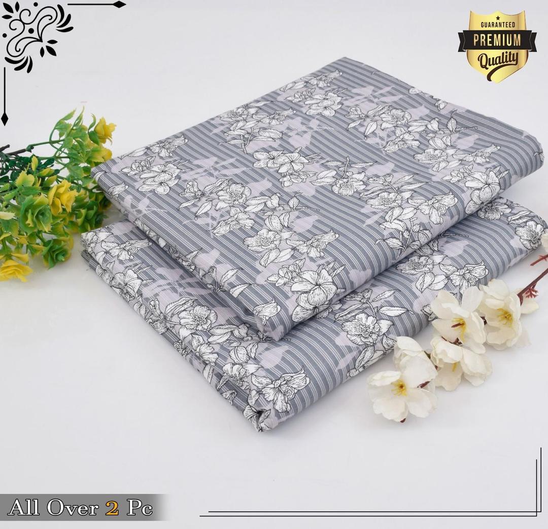 2 Pcs Women's Unstitched Printed Suit