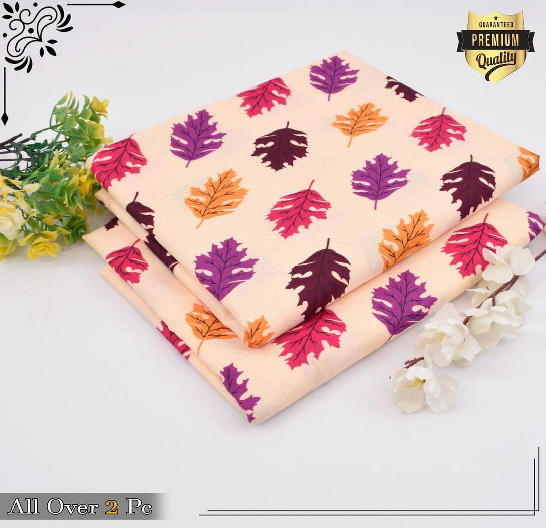 2 Pcs Women's Unstitched Printed Suit