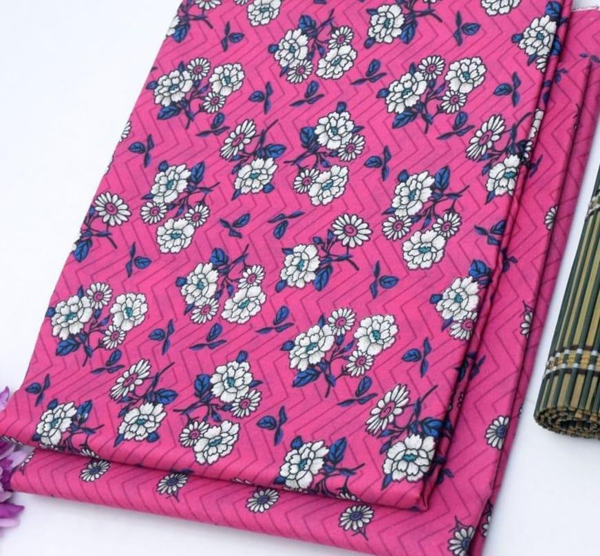 2 Pcs Women's Unstitched Printed Suit