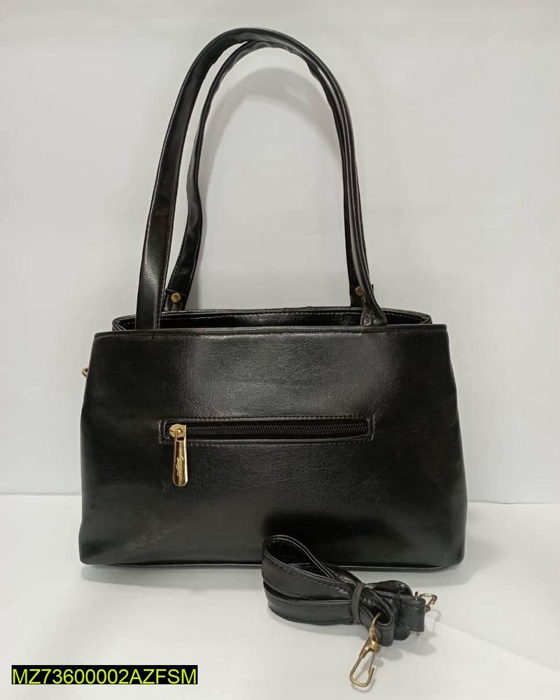 Women's PU Leather Plain Top Handle Shoulder Bag