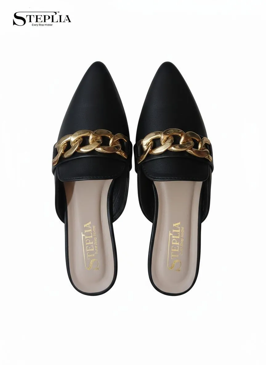 Stylish Women's Formal Flats in Black Rexine - Perfect for Every Occasion!