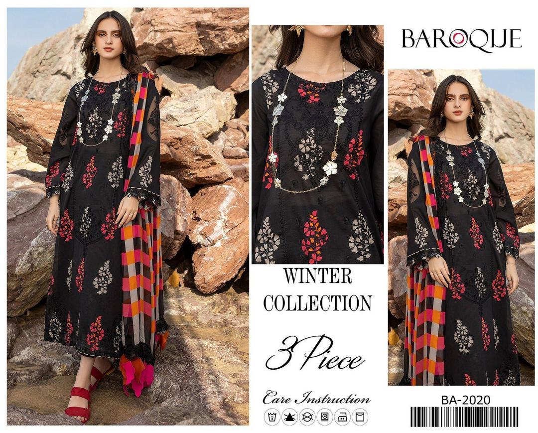 Elegant Black Printed Karandi Suit with Dupatta - Perfect Festive Ensemble