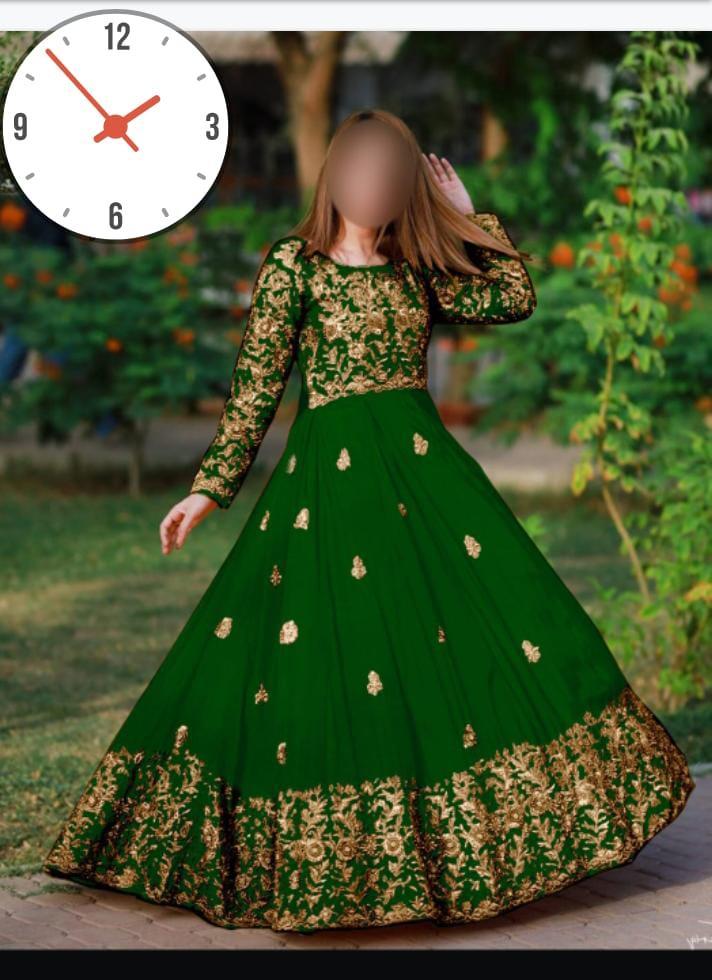 2 Pcs Women's Stitched Shamoz Silk Embroidered Maxi