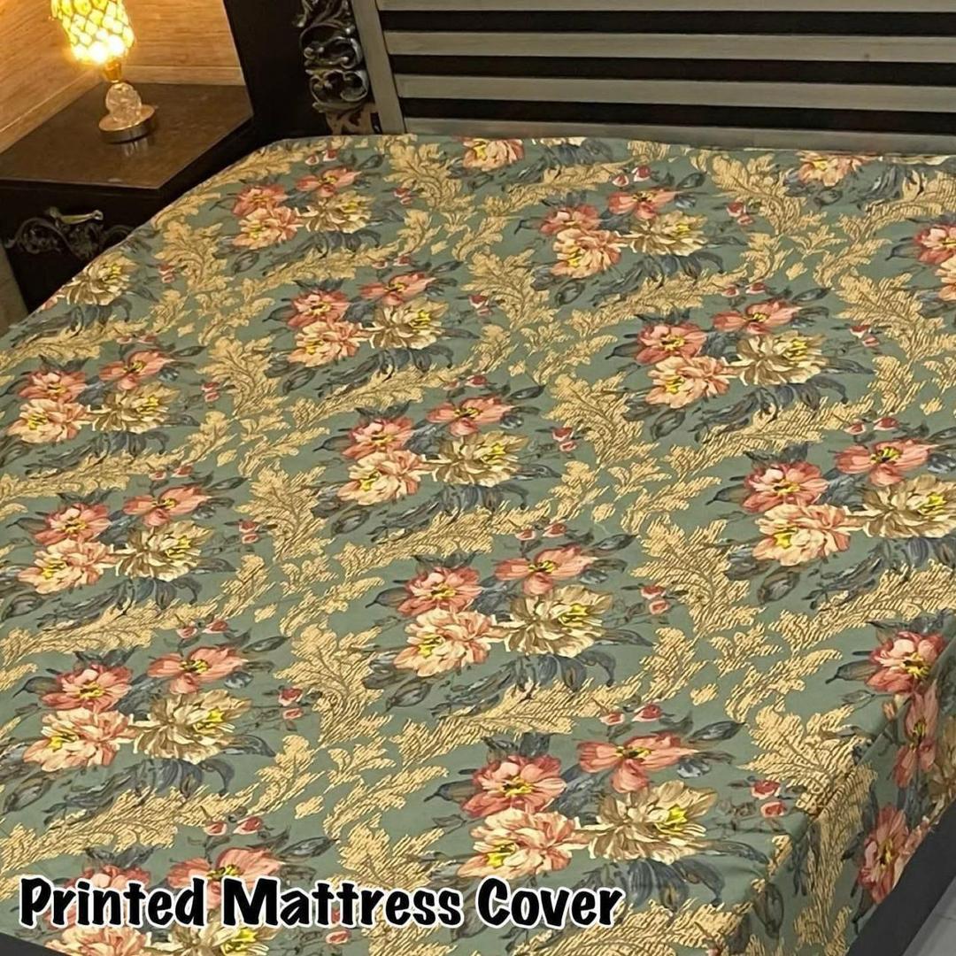 Waterproof Terry Cotton Printed King Size Mattress Cover - 1 Pc
