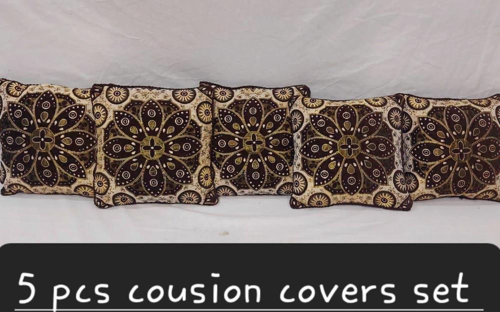5 Pcs Velvet Jacquard Printed Cushion Cover -