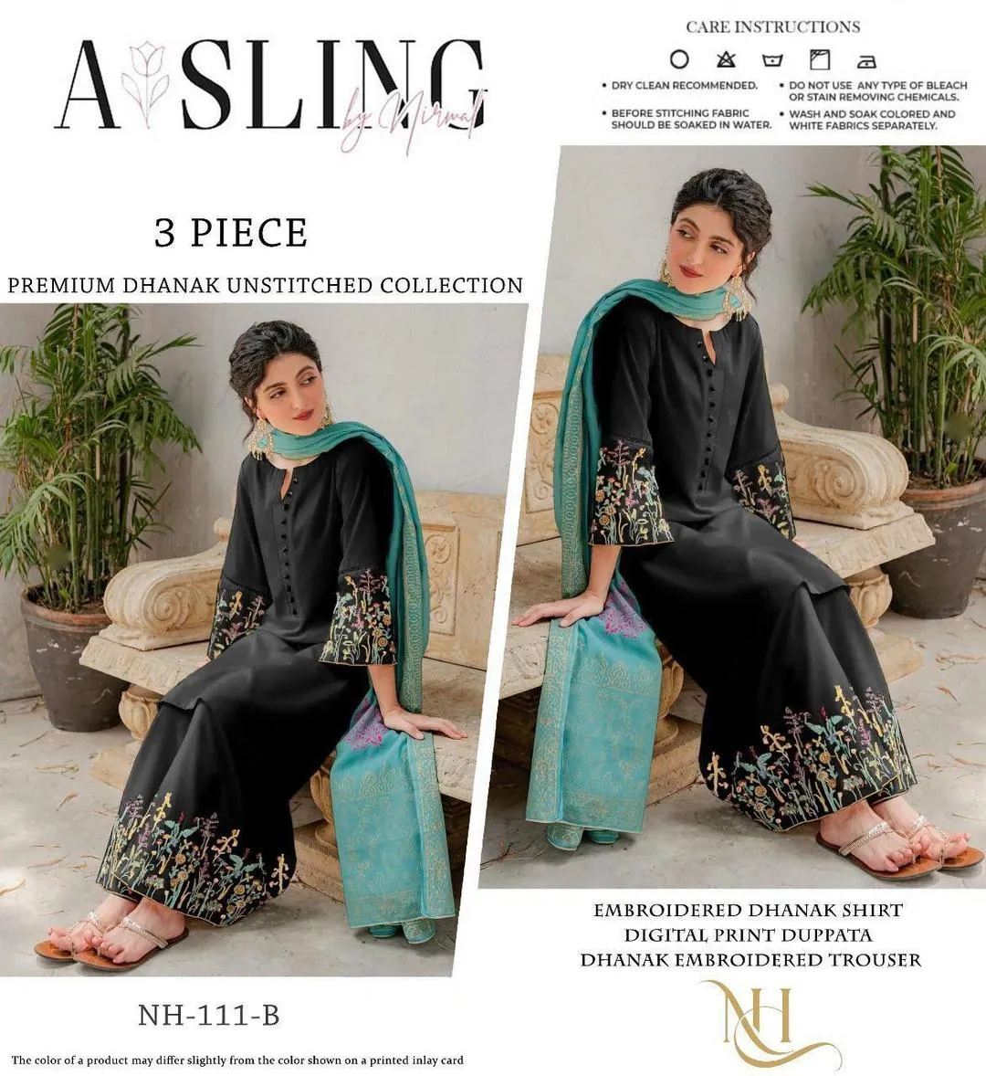 3 Pcs Women's Unstitched Embroidered Suit