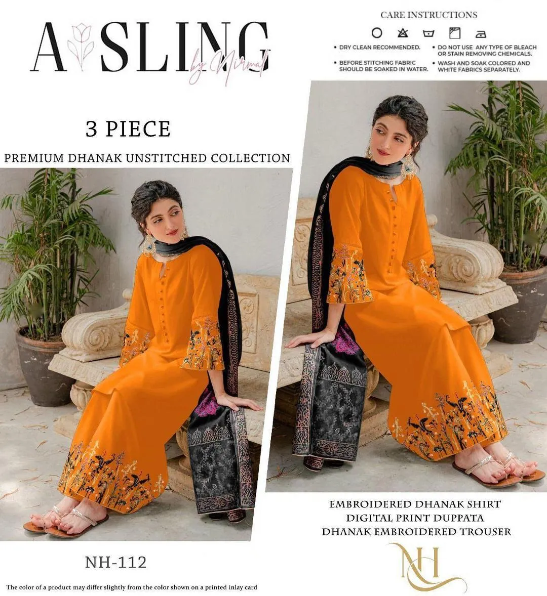 3 Pcs Women's Unstitched Embroidered Suit