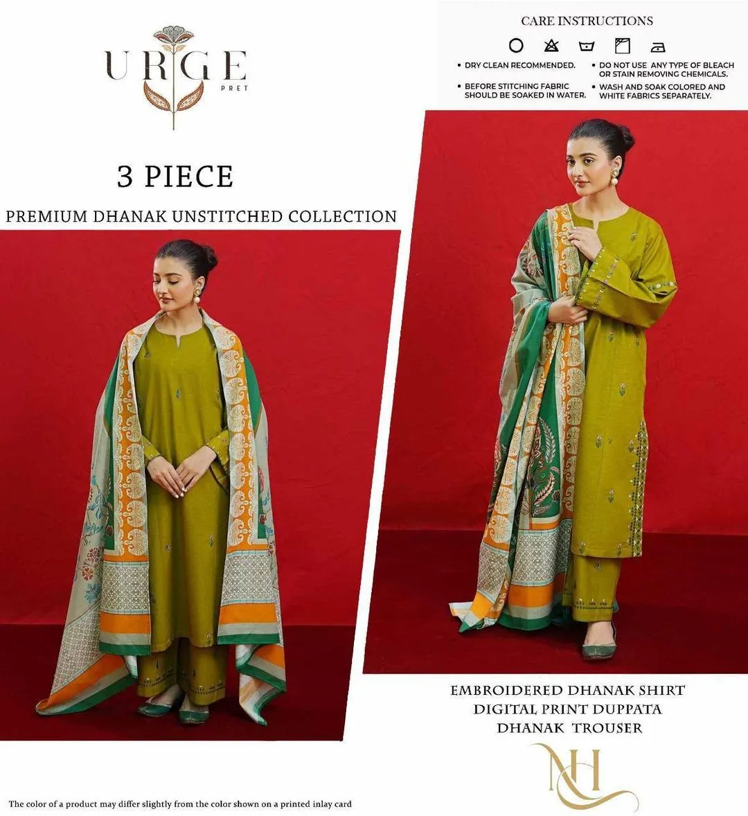 3 Pcs Women's Unstitched Embroidered Suit