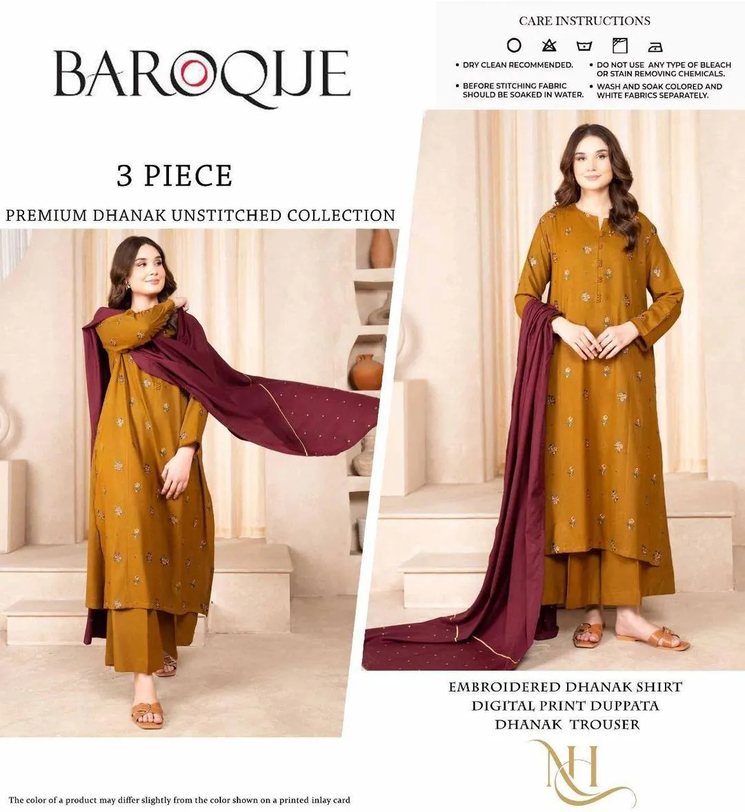 3 Pcs Women's Unstitched Embroidered Suit