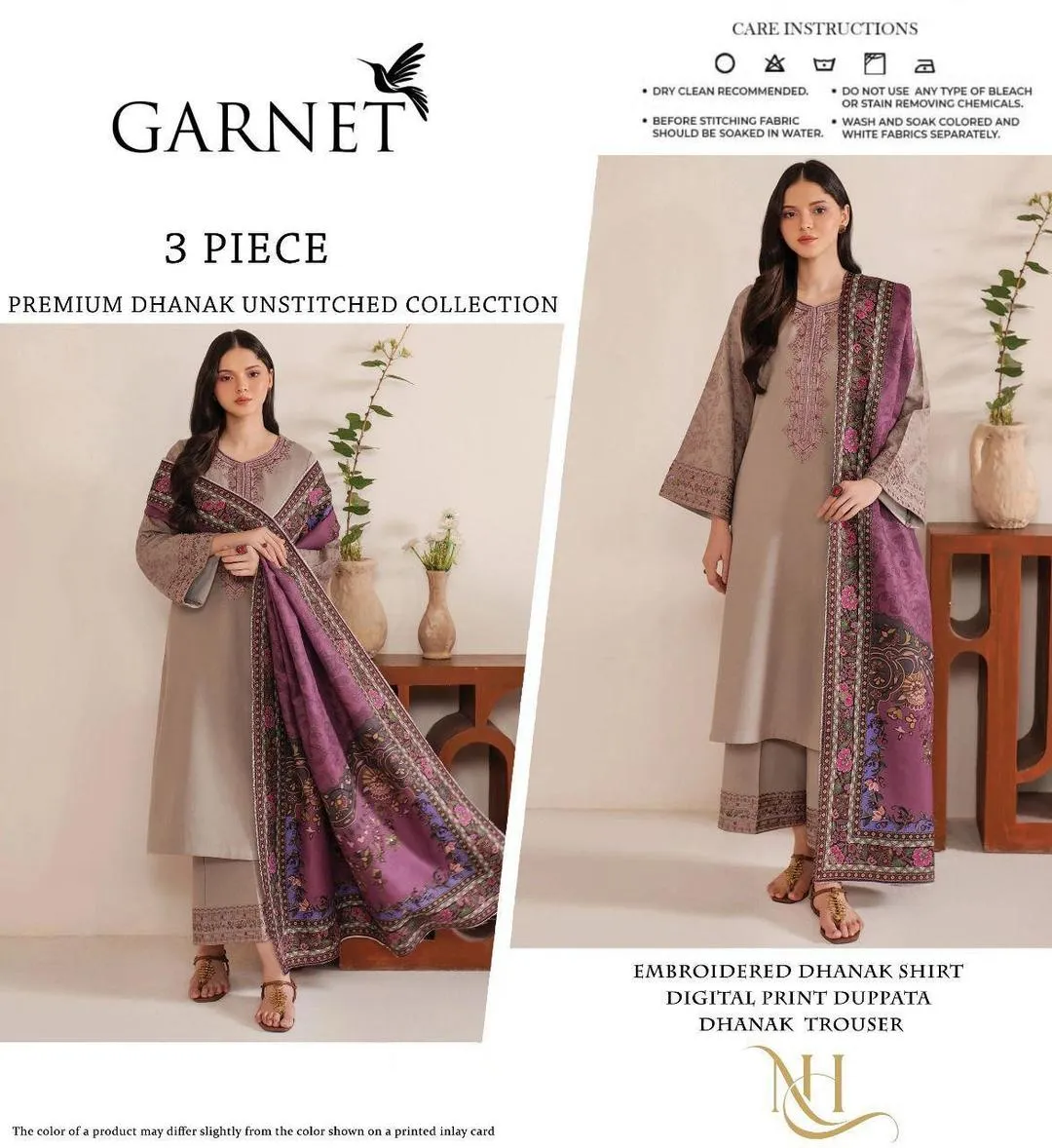 3 Pcs Women's Unstitched Embroidered Suit